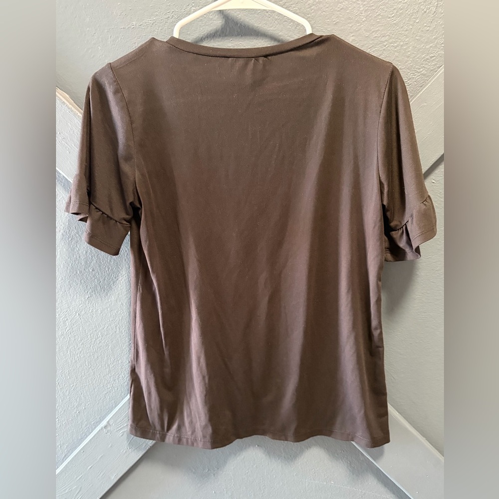 Simple Black Ruffle Sleeve Tee - Picture 5 of 5